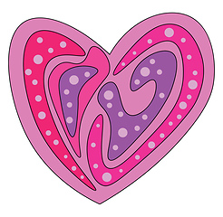 Image showing The different shades of pink heart vector or color illustration