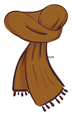 Image showing A brown neck scarf vector or color illustration