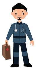 Image showing Paramedic in blue uniform character vector illustration on a whi