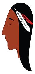 Image showing A black woman with feathers stuck on her headband vector or colo