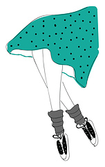 Image showing Woman legs under dotted skirt illustration color vector on white