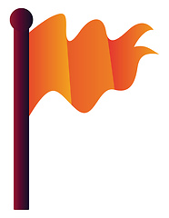 Image showing Orange flag on purple stick vector icon illustration on a white 