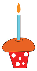 Image showing Clipart of a glowing candle mounted on a candle stand vector or 