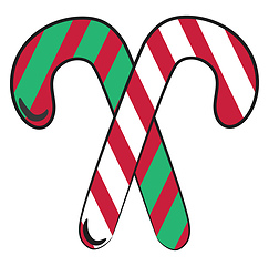 Image showing Christmas candy canes vector or color illustration