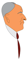 Image showing Side view of a old man vector illustration on white background 