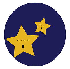 Image showing Two stars sleeping vector or color illustration