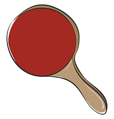 Image showing Clipart of a red table tennis racket vector or color illustratio