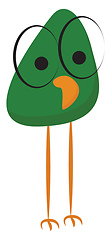 Image showing Cartoon bird with spectacles that has no bridge temple and frame