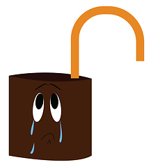 Image showing Sad brown can with yellow curved pipe vector illustration on whi