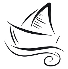 Image showing Ship on a wave illustration color vector on white background