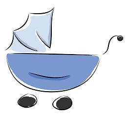 Image showing Blue baby bed vector illustartion on white background