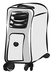 Image showing Cartoon air conditioner/Air cooler (White and grey)  vector or c