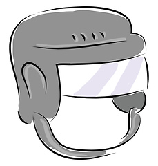 Image showing Grey hockey helmet illustration vector on white background