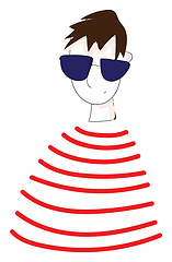 Image showing Abstract portrait of a boy in red and white striped t-shirt and 