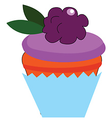 Image showing Delicious berry cake vector illustration on white background