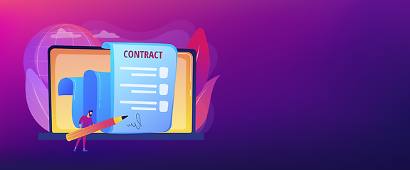 Image showing Electronic contract concept banner header