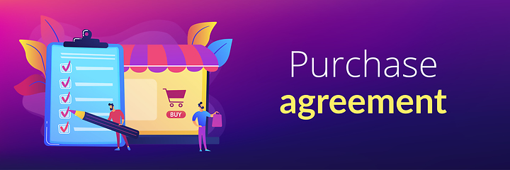 Image showing Purchase agreement concept banner header