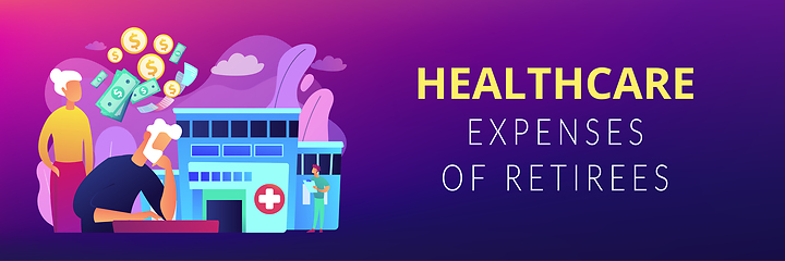 Image showing Healthcare expenses of retirees concept banner header.