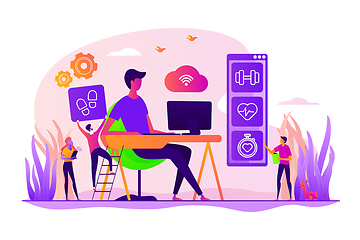 Image showing Health-focused IOT desks concept vector illustration