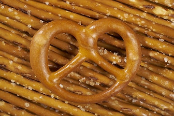 Image showing salt sticks and pretzel