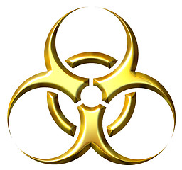 Image showing 3D Golden Biohazard Symbol