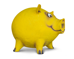 Image showing funny yellow pig