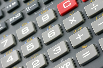 Image showing Close up of a calculator keypad