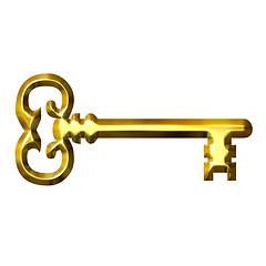 Image showing 3D Golden Vintage Key