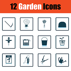 Image showing Set of gardening icons