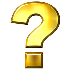 Image showing 3D Golden Question Mark 