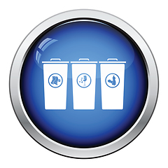 Image showing Garbage containers with separated trash icon