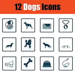 Image showing Set of dog breeding icons