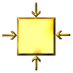 Image showing 3d golden square witth pointing arrows