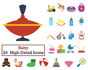 Image showing Set of 24 Baby Icons