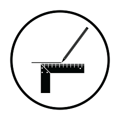 Image showing Pencil line with scale icon