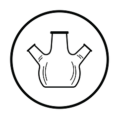 Image showing Icon of chemistry round bottom flask with triple throat