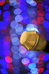 Image showing Microphone alone on stage