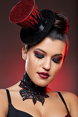 Image showing beautiful girl in cabaret style outfit