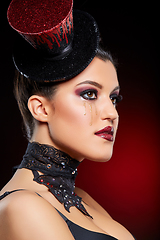 Image showing beautiful girl in cabaret style outfit