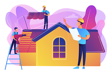 Image showing Roofing services concept vector illustration