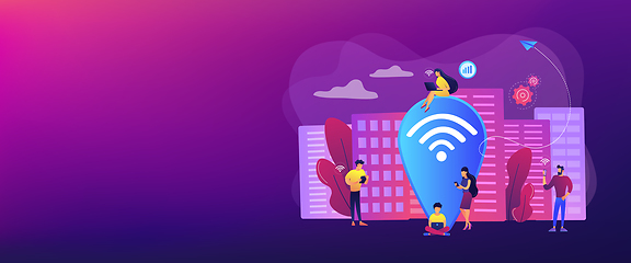 Image showing Public wi-fi hotspot concept banner header