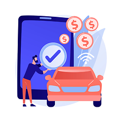 Image showing In vehicle payments abstract concept vector illustration.