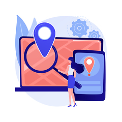 Image showing Cross-device tracking abstract concept vector illustration.