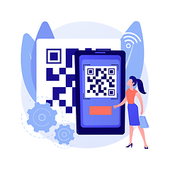 Image showing QR code abstract concept vector illustration.