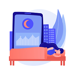 Image showing Sleep tracking abstract concept vector illustration.