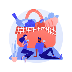 Image showing Indoor picnic abstract concept vector illustration.