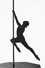 Image showing beautiful pole dancer girl silhouette