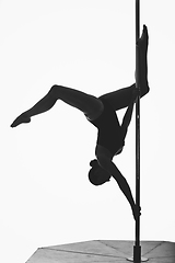 Image showing beautiful pole dancer girl silhouette