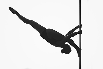 Image showing beautiful pole dancer girl silhouette