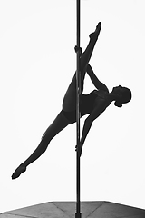 Image showing beautiful pole dancer girl silhouette